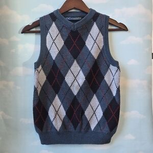 Kids Argyle Sweater Vest - Blue, Gray, Red